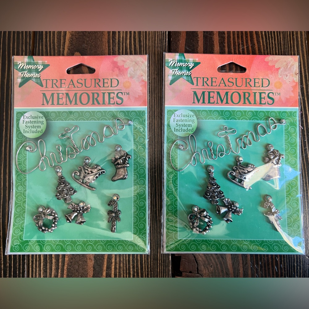 Scrapbooking embellishments • silver Christmas theme charms cardmaking diy